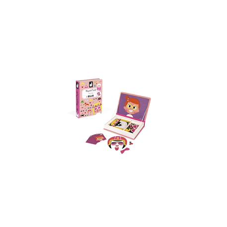 Magnéti'book crazy faces fille, 55 magnets Rose 6 - vertbaudet enfant 