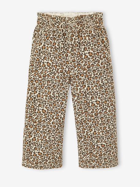Pantalon fille large imprimé Fleurs multicolore+Léopard beige+vanille+Zébré chocolat 13 - vertbaudet enfant 