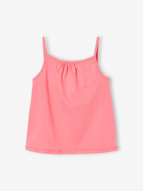 Lot de 3 débardeurs fille à fines bretelles écru+framboise+vert sauge 2 - vertbaudet enfant 