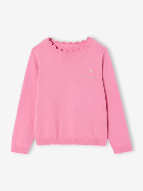 Pull fille personnalisable mandarine+marine+pivoine+vert de gris 10 - vertbaudet enfant 