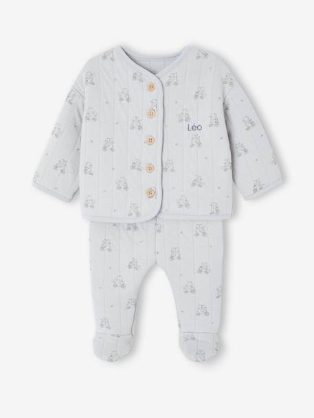 Ensemble bébé matelassé rose+vert d'eau 14 - vertbaudet enfant 