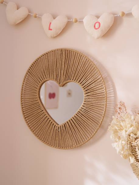 Miroir coeur en corde de papier beige 1 - vertbaudet enfant 