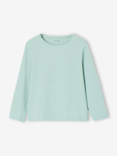 Lot de 3 t-shirts fille fantaisie manches longues anthracite+bleu grisé+corail+indigo+rose 10 - vertbaudet enfant 