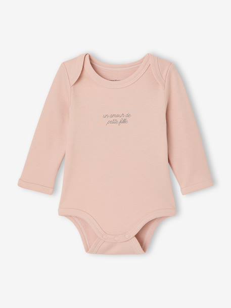 Bodies manches longues bébé fleuris vert sauge 3 - vertbaudet enfant 