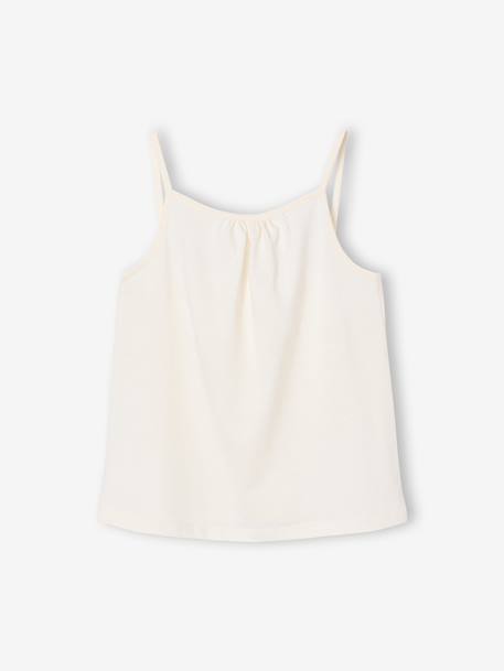 Lot de 3 débardeurs fille à fines bretelles écru+framboise+vert sauge 4 - vertbaudet enfant 