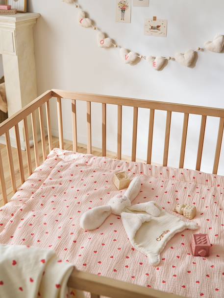 Tapis de sol / Fond de parc gaze de coton MON COEUR rose imprimé 7 - vertbaudet enfant 