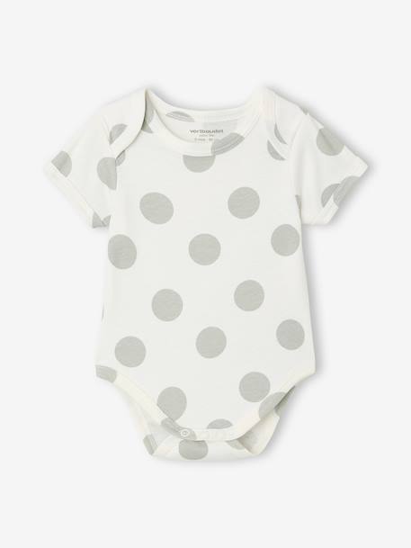 Lot 5 bodies bébé manches courte écru 6 - vertbaudet enfant 