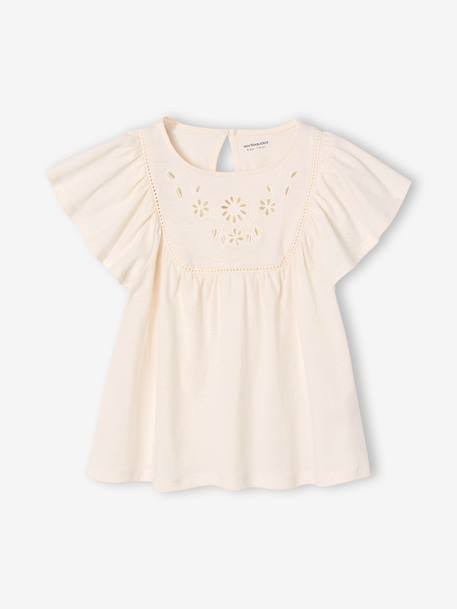T-shirt blouse manches courtes écru 1 - vertbaudet enfant 