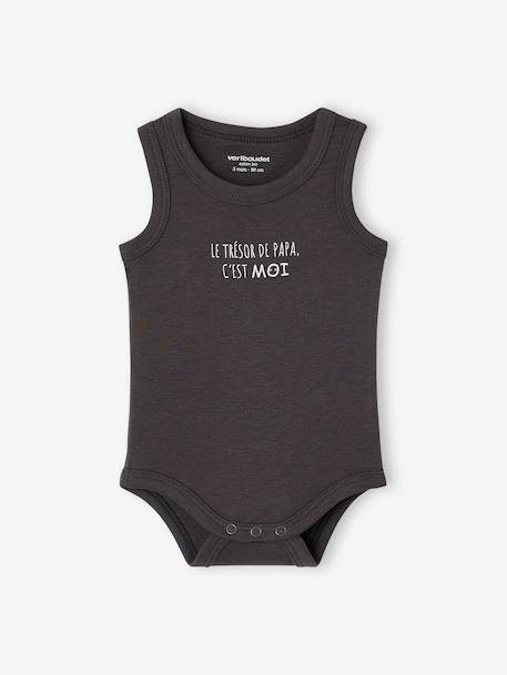 Lot de 2 bodies garçon coton biologique anthracite 2 - vertbaudet enfant 