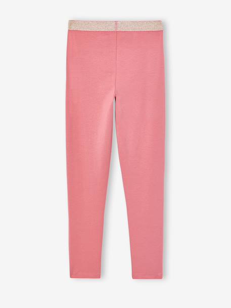 Legging fille ceinture irisée Basics gris chiné+marine grisé+mauve+noir+vert sauge+vieux rose 22 - vertbaudet enfant 