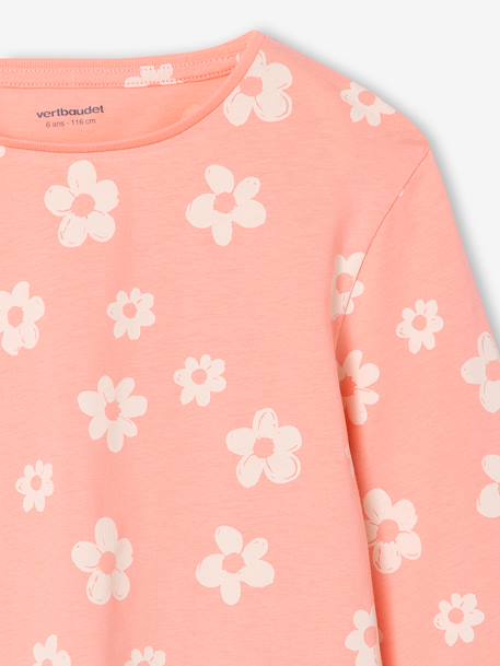 Lot de 3 t-shirts fille fantaisie manches longues anthracite+bleu grisé+corail+indigo+rose 13 - vertbaudet enfant 