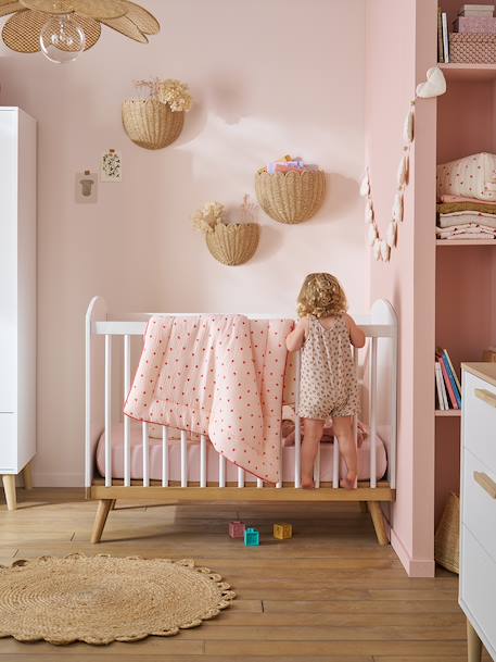 Lit bébé à barreaux CONFETTI blanc+vert 4 - vertbaudet enfant 