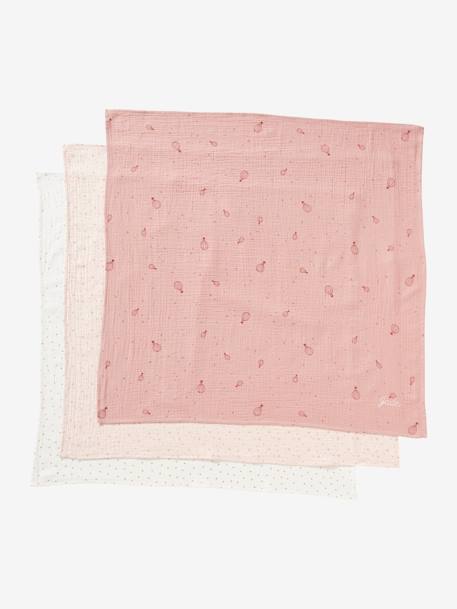 Lot de 3 langes personnalisables en gaze de coton nude imprimé 3 - vertbaudet enfant 