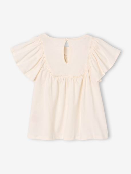 T-shirt blouse manches courtes écru 2 - vertbaudet enfant 
