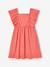Robe fille manches papillon corail+écru 1 - vertbaudet enfant 