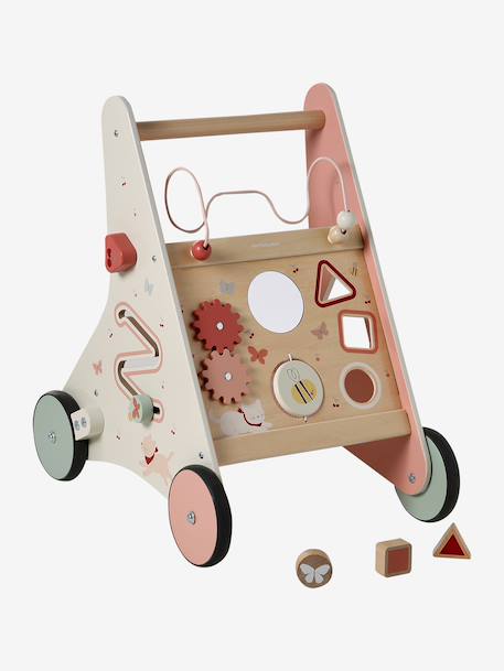 Chariot de marche avec freins en bois FSC® Cherry+Green Forest+Tanzanie 3 - vertbaudet enfant 