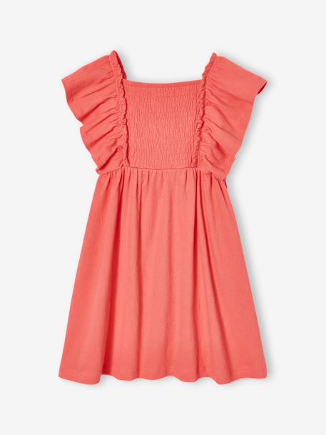 Robe fille manches papillon corail+écru 2 - vertbaudet enfant 
