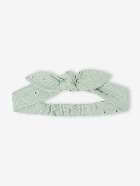 Robe broderie anglaise accessoire assorti vert sauge 4 - vertbaudet enfant 