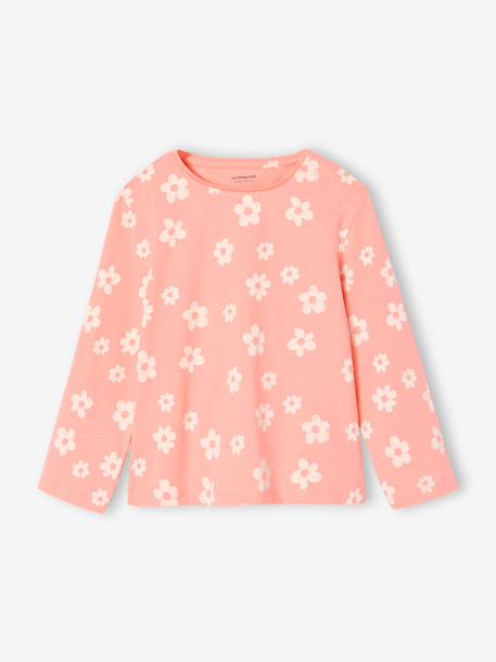 Lot de 3 t-shirts fille fantaisie manches longues anthracite+bleu grisé+corail+indigo+rose 9 - vertbaudet enfant 