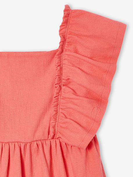 Robe fille manches papillon corail+écru 3 - vertbaudet enfant 