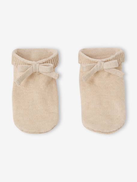 Coffret ensemble bébé fille tricot 3 pièces beige chiné 4 - vertbaudet enfant 