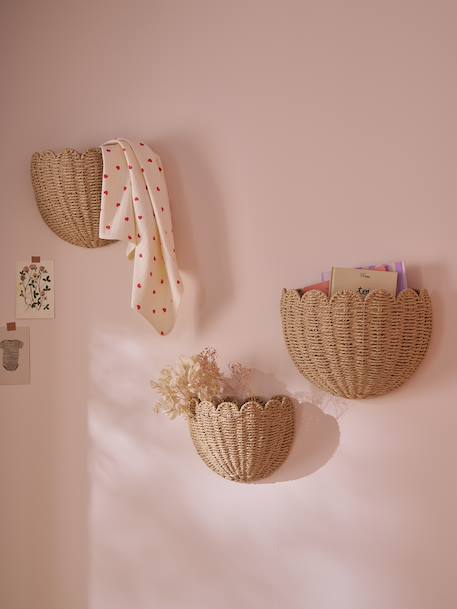 Lot 3 paniers décorations murales FESTON beige 1 - vertbaudet enfant 