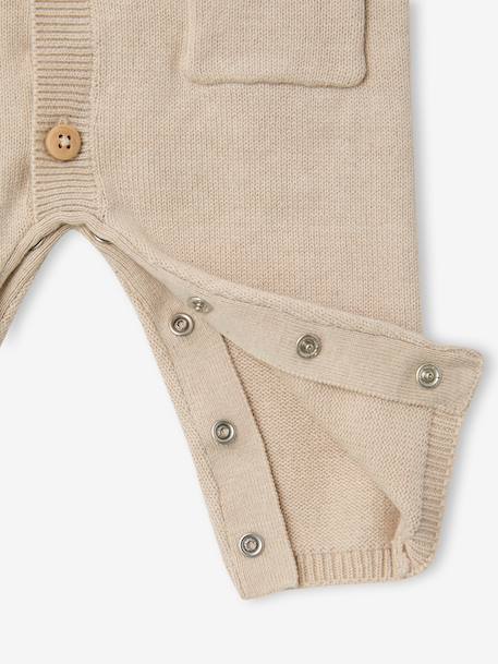 Ensemble bébé combinaison tricot et bandana beige chiné 6 - vertbaudet enfant 