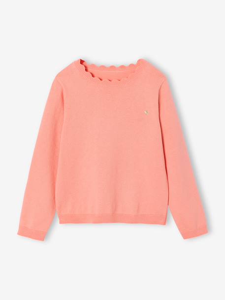 Pull fille personnalisable mandarine+marine+pivoine+vert de gris 1 - vertbaudet enfant 