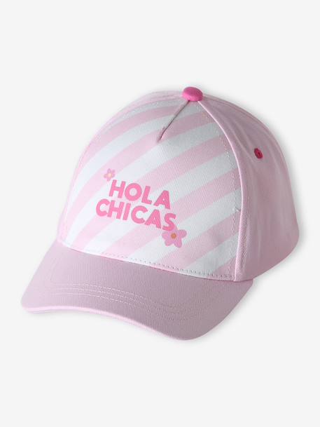 Casquette fille coton 'Hola Chicas' rose 2 - vertbaudet enfant 