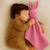 Doudou lange en coton bio Beige+Blanc+Fraise+Rose+Vert 21 - vertbaudet enfant 