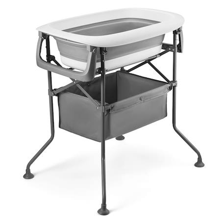 Table à Langer et Baignoire Kinderkraft BUBBLY 5 en 1 avec Cadre Pliable, Panier de Rangement et Tuyau de Vidange Gris 5 - vertbaudet enfant 