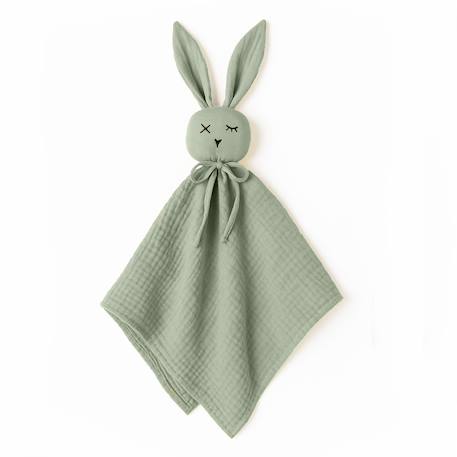 Doudou lange en coton bio Beige+Blanc+Fraise+Rose+Vert 25 - vertbaudet enfant 