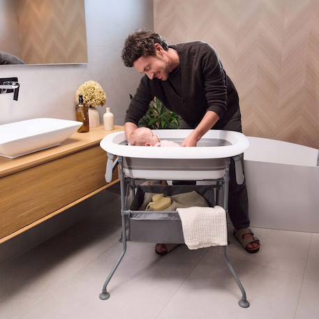Baignoire avec table à langer sur structure bubbly Gris 2 - vertbaudet enfant 