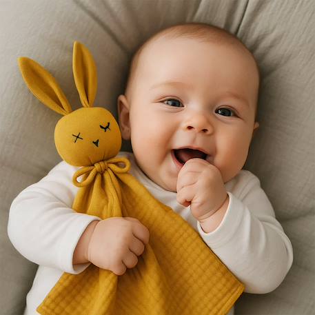 Doudou lange en coton bio Beige+Blanc+Fraise+Rose+Vert 6 - vertbaudet enfant 