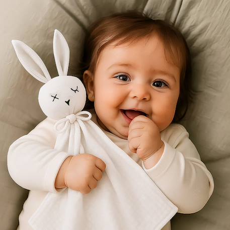 Doudou lange en coton bio Beige+Blanc+Fraise+Rose+Vert 9 - vertbaudet enfant 
