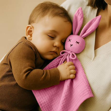 Doudou lange en coton bio Beige+Blanc+Fraise+Rose+Vert 23 - vertbaudet enfant 