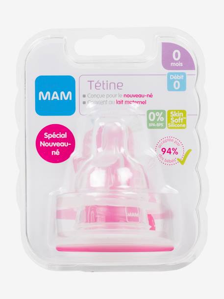 Lot de 2 tétines - débit 0, extra lent - MAM transparent 3 - vertbaudet enfant 