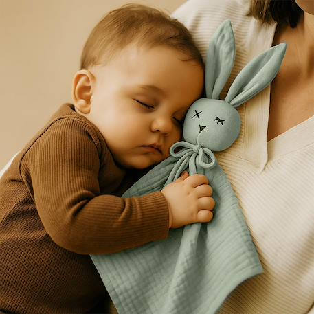 Doudou lange en coton bio Beige+Blanc+Fraise+Rose+Vert 30 - vertbaudet enfant 