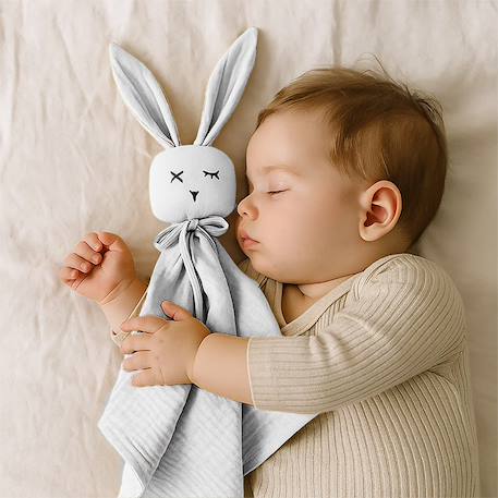 Doudou lange en coton bio Beige+Blanc+Fraise+Rose+Vert 12 - vertbaudet enfant 