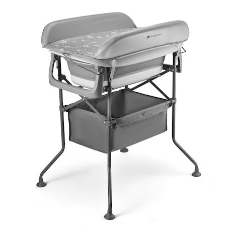 Table à Langer et Baignoire Kinderkraft BUBBLY 5 en 1 avec Cadre Pliable, Panier de Rangement et Tuyau de Vidange Gris 4 - vertbaudet enfant 