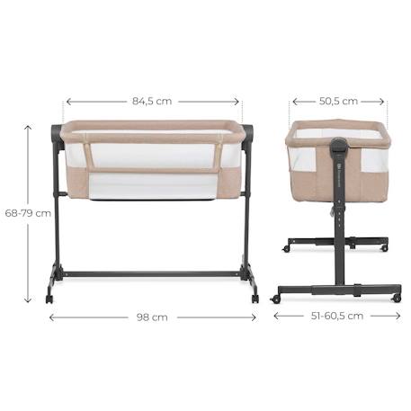 Lit Cododo Kinderkraft NESTEE UP 2 2 en 1 avec 5 Niveaux de Hauteur, Matelas Inclus, Roues avec Frein et Inclinaison Beige+Grey+Gris/clair 6 - vertbaudet enfant 