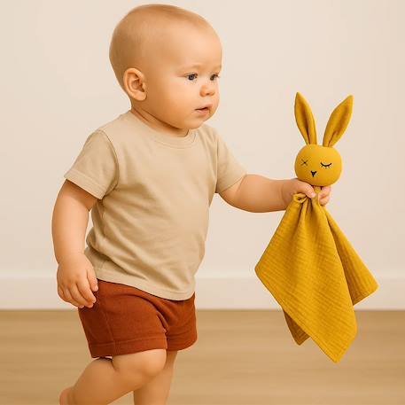Doudou lange en coton bio Beige+Blanc+Fraise+Rose+Vert 4 - vertbaudet enfant 