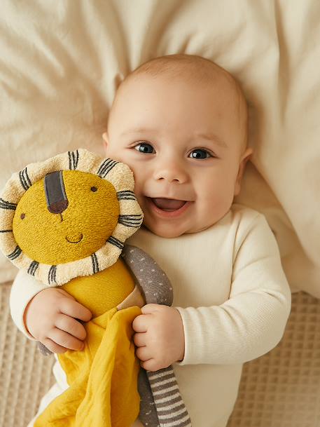 Peluche souris avec doudou, crocheté - 33 cm Lion 2 - vertbaudet enfant 