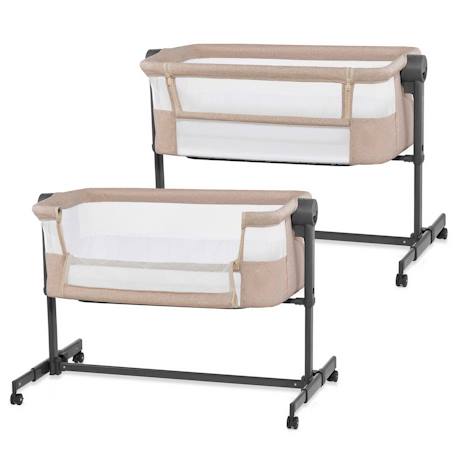 Lit Cododo Kinderkraft NESTEE UP 2 2 en 1 avec 5 Niveaux de Hauteur, Matelas Inclus, Roues avec Frein et Inclinaison Beige+Grey+Gris/clair 1 - vertbaudet enfant 