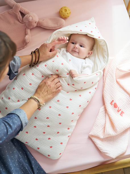 Nid d'ange enveloppant en coton Bord de mer+Cherry+Dans les bois+imprimé grenier+Mon coeur 27 - vertbaudet enfant 