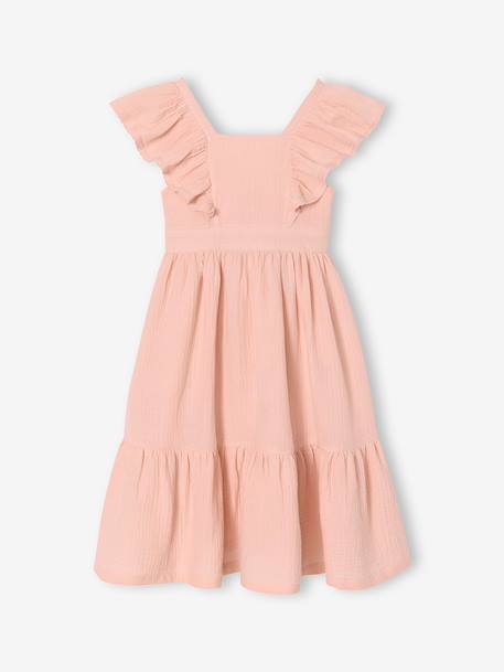 Fille-Robe fille mi-longue gaze de coton