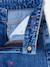 Jean large fille brodé bleu moyen+denim bleached 5 - vertbaudet enfant 