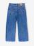 Jean large fille brodé bleu moyen+denim bleached 4 - vertbaudet enfant 