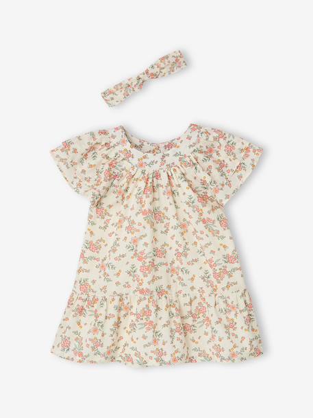 Ensemble bébé fille robe, bloomer et bandeau écru 3 - vertbaudet enfant 
