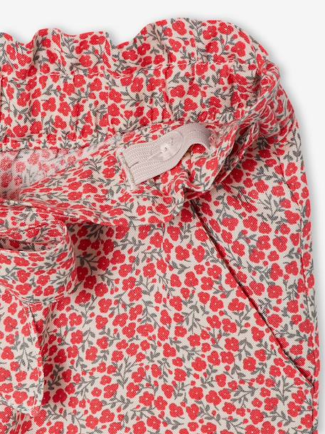 Pantalon fluide imprimé fleurs fille marine+rouge+vert émeraude 7 - vertbaudet enfant 